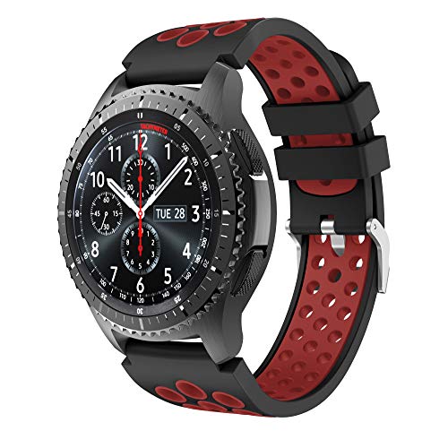 Syxinn Compatibile con Cinturino Gear S3 Frontier Classic Galaxy Watch 46mm Cinturino, Braccialetto di Ricambio in Silicone Sportivo Cinturino per Gear S3 Moto 360 2nd Gen 46mm