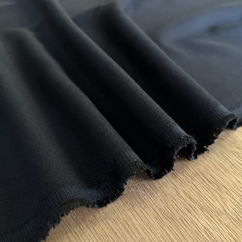 Tessuto in viscosa nera al metro, materiale leggero per cucito, vestiti, tende, fodera, trapuntatura, larghezza 150 cm, 1 pezzo