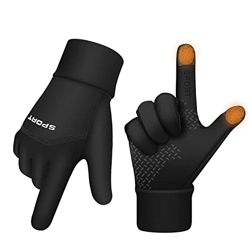 Thermal Winter Gloves for Men Women, Freezer Warm Gloves, Anti-Slip Waterproof Lightweight Touch Screen Gloves for Hiking Running Cycling Driving (nero, M)