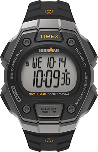 Timex T5K821 Orologio da Polso, Quadrante Digitale Unisex, Cinturino in Resina, Nero Grigio
