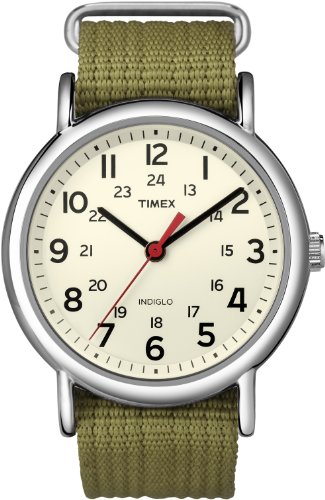 Timex Weekender T2N651 Orologio al quarzo con cinturino verde oliva...