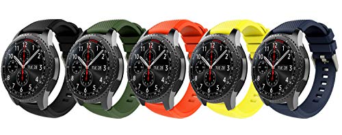 TiMOVO Cinturino Compatibile con Gear S3 Frontier Galaxy Watch 3 45mm, Cinturino in Silicone, per S3 Classic Watch 46mm Huawei Watch GT2 PRO GT 2e GT 46mm GT2 46mm Ticwatch PRO 3 S2 E2, Multicolori B