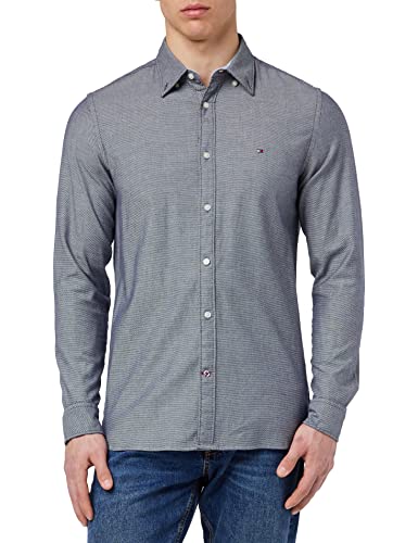Tommy Hilfiger Flex Natural Soft Dobby SF Camicia Casual, Yale Navy...