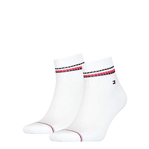Tommy Hilfiger Iconic Men s Quarter Socks (2 Pack) Calze, Bianco, 43 46 (Pacco da 2) Uomo