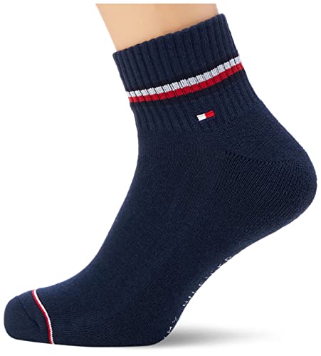 Tommy Hilfiger Iconic Men s Quarter Socks (2 Pack), calze Unisex bambini e ragazzi, Blu Scuro, 39-42 confezione da 2
