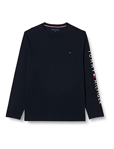 Tommy Hilfiger Maglietta a Maniche Lunghe con Logo BT-Tommy T-Shirt L S, Desert Sky, XXL Uomo