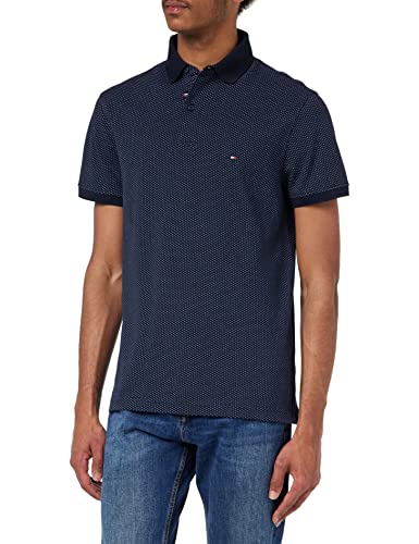 Tommy Hilfiger Polo Sottile Micro Stampa S S, Desert Sky, XL Uomo