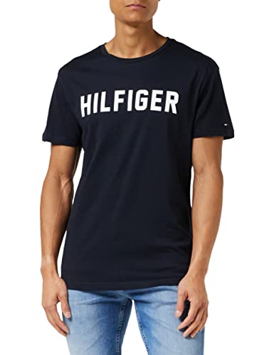 Tommy Hilfiger T-Shirt Uomo CN SS Tee Hilfiger Con Scollo Rotondo, Blu (Desert Sky), M