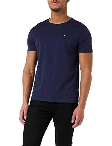 Tommy Hilfiger T-Shirt Uomo CN Tee SS Con Scollo Rotondo, Blu (Navy Blazer), L