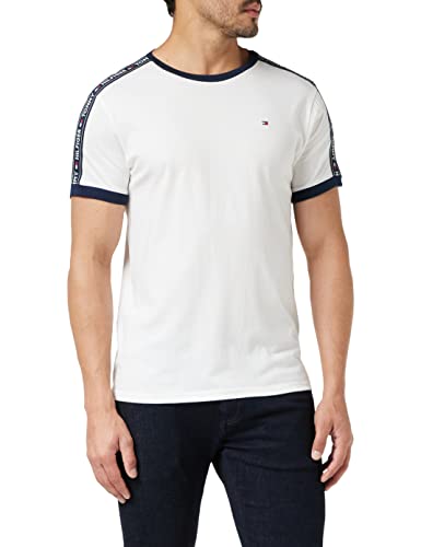 Tommy Hilfiger T-Shirt Uomo RN Tee SS Con Scollo Rotondo, Bianco (White), S