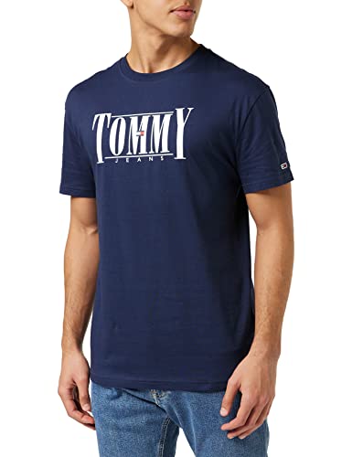 Tommy Hilfiger Tjm CLSC Essential Serif Tee Magliette S S, Twilight Navy, M Uomo