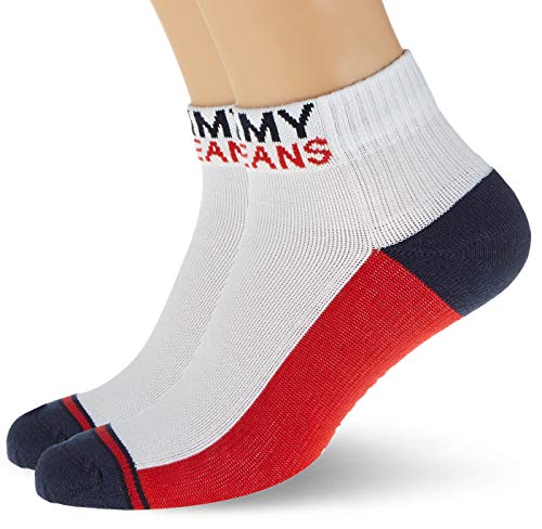 Tommy Hilfiger Tommy Jeans Quarter Socks (2 Pack) Calze, Bianco, 39 42 (Pacco da 2) Unisex-Adulto