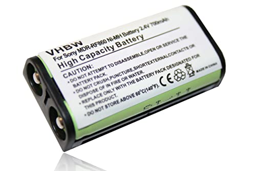 vhbw batteria sostituisce Sony BP-HP550-11 per auricolari cuffie wireless (700mAh, 2,4V, NiMH)