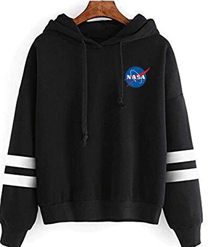 YIMIAO Unisex Pullover Moda NASA Felpe con Cappuccio Stati Uniti Base Spaziale Sweaters Tops per Uomo Donna Sweatshirts(M)