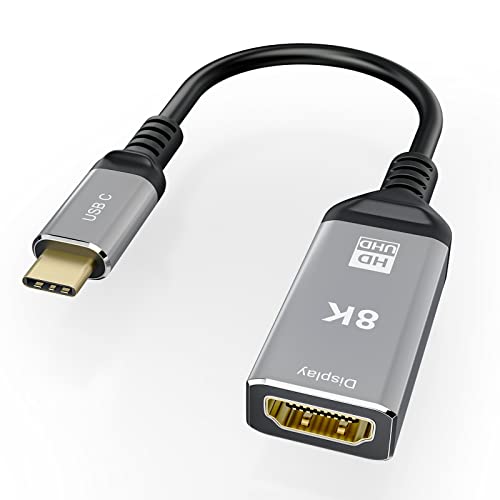 YIWENTEC USB Tipo-C a HDMI 8K 2.1 Cavo 25cm Maschio a Femmina 8K@60Hz 4K@120Hz UHD HDR ad alta velocità 48Gbps Thunderbolt 3 compatibile per HDTV Proiettori e monitor