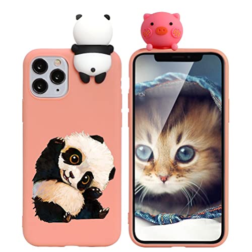 ZhuoFan Custodia per Huawei P Smart 2019   per Honor 10 Lite con 3D Cartoon Doll, Sottile Arancia Bumper Cover Silicone con Panda Pattern Shockproof Phone Cases per Huawei P Smart 2019, Panda 04