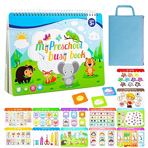ZJRung Libro di affissione di giocattoli interattivi Montessori Giocattoli a Partire Busy Book dai 3 4 5 Anni per Bambini la casa l asilo