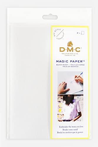 DMC - Magic Paper, Confezione con 2 fogli A5 bianchi, idrosolubile ...