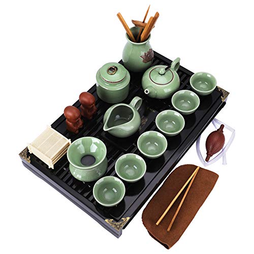 fanquare Kung Fu Servizio da tè in Ceramica con Vassoio e Piccoli ...
