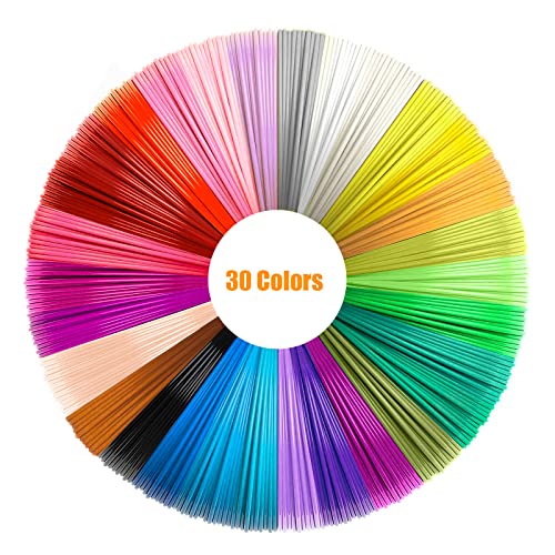 Filamento Penna 3D 1.75mm, 30 colori Filamenti PLA 5M Ogni Colore, ...