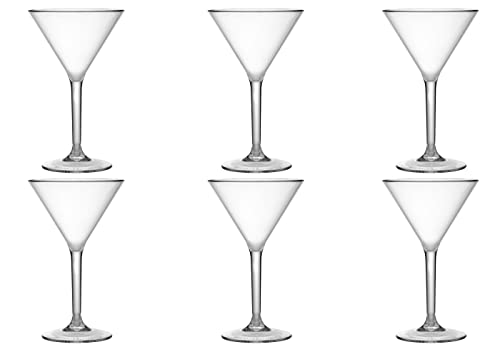 Garnet - Bicchiere di PLASTICA riutilizzabile - Coppa martini x 6 P...