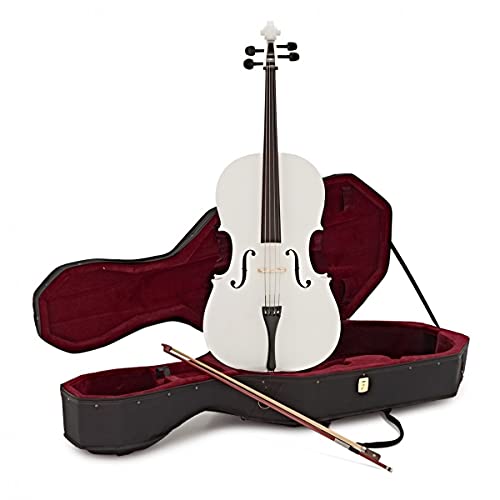 Gear4music 4 4 - Violoncello con fiocco e custodia, colore: Bianco...
