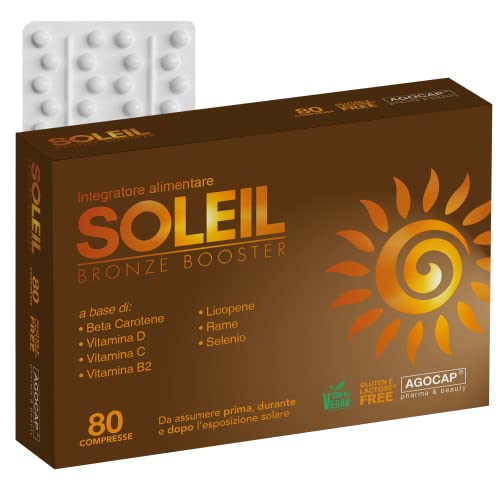 Integratore Soleil | 80 compresse con Betacarotene, Rame, Selenio, ...