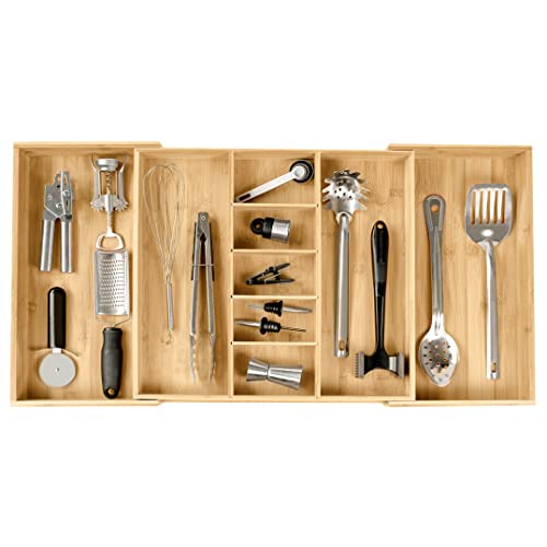 KitchenEdge Adjustable Kitchen Drawer Organiser for Utensils and Ju...