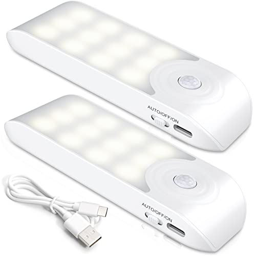 Luce Notturna(2 Pezzi), Lampada LED Ricaricabile USB con Sensore di...