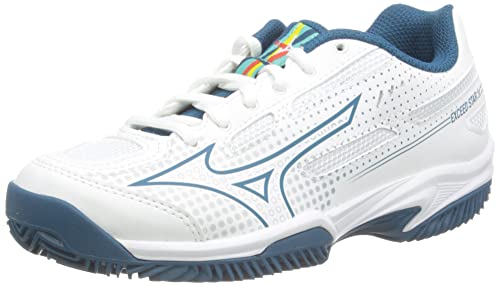 Mizuno Supera Star Jr. CC, Scarpe da Tennis, Wht Maroccanb Turchese...