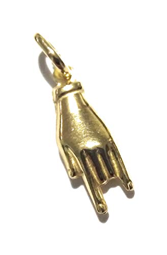 pendolo Corna placcato oro in argento 925‰ cm1,5...