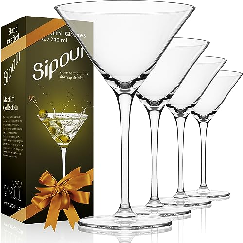 Sipour Set Coppa Martini Cocktail, 4 pezzi, 24 cl, Bicchieri Martin...
