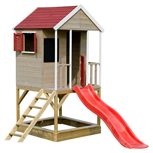 Wendi Toys Casetta per Bambini in Legno sulla Piattaforma | Casa di...