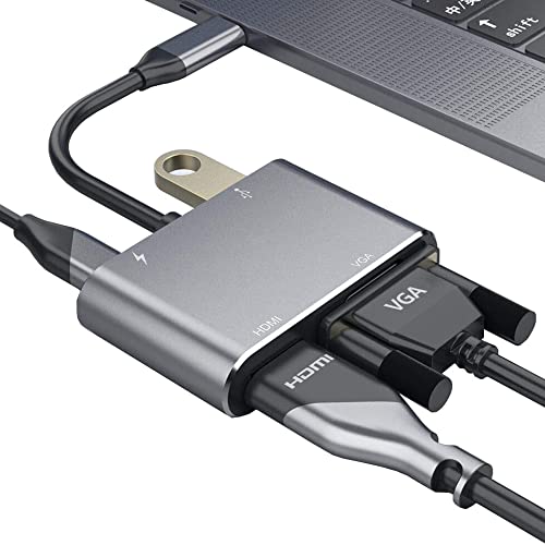 Adattatore USB C HDMI, VGA to HDMI, HUB 4 in 1, adattatore HUB mult...