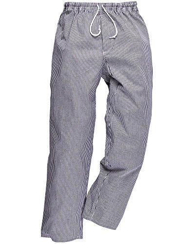 Bromley, pantaloni da chef con elastico in vita, 100% cotone, indum...