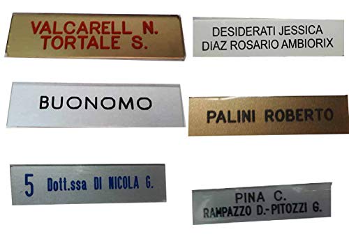 Generico Targa citofono 2 righi, 1,5x5,5 cm Spesso 1mm Circa PLASTI...
