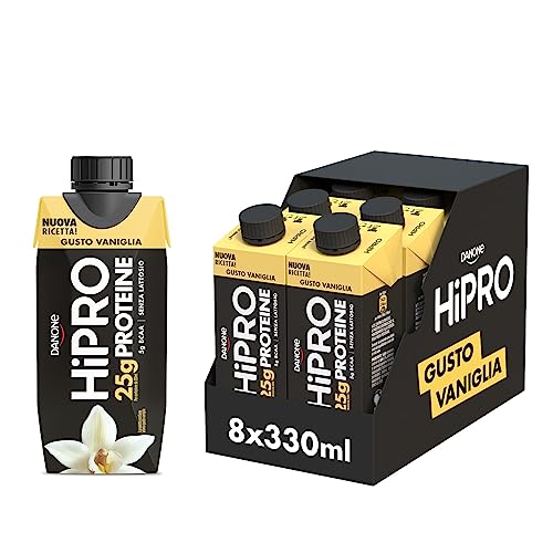 HiPRO Drink 25g di PROTEINE,Bevanda Proteica al gusto Vaniglia, Sen...
