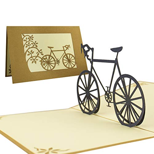 Idea regalo bicicletta, biglietto pop up realizzato a mano taglio a...