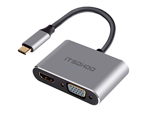 iTSOHOO Adattatore da USB C a HDMI VGA, Convertitore da USB tipo C ...