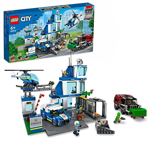 LEGO 60316 City Police Stazione Di Polizia, Con Elicottero Giocatto...