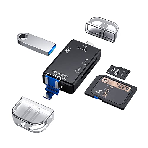 Lettore Schede Micro SD accessori pc, 6in1 TF USB-C Adattatore Port...