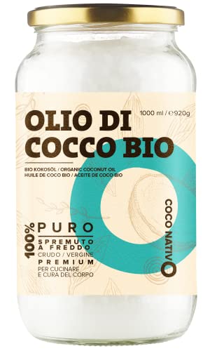Olio di Cocco Biologico Extra Vergine CocoNativo –1000ml– Crudo...