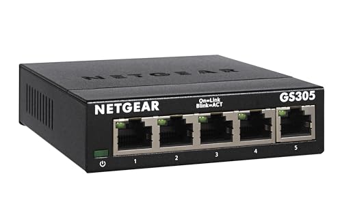 NETGEAR Switch Ethernet 5 porte Gigabit Unmanaged GS305 - Hub di re...
