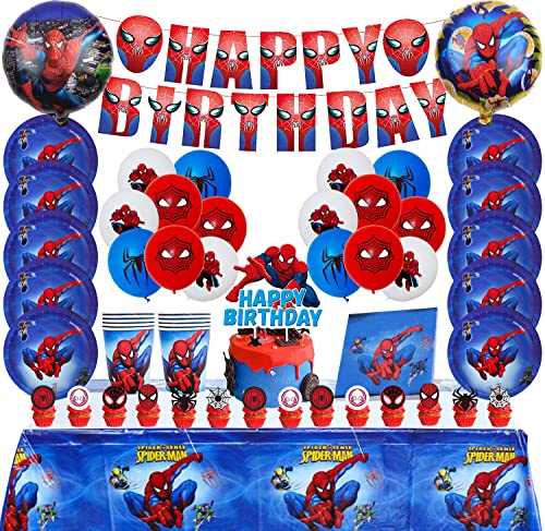 Newtic Kit Compleanno Spiders, 87PCS Spiders Party Décorations, De...