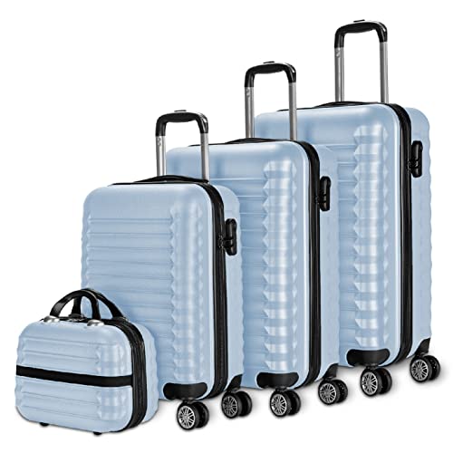 NUMADA - Set di valigie 4pzs (53 63 75cm) e borsa da toilette Blu, ...