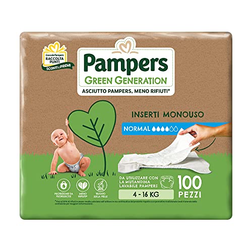 Pampers GREEN GENERATION NORMAL X100 INSERTI (4-16 Kg)...