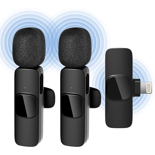 Qhot Microfono Wireless per iPhone, Microfono Lavalier Wireless per...