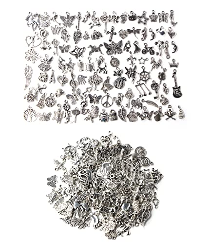 WJIAEER 100pcs gioielli pendenti con ciondoli argento tibetano gran...
